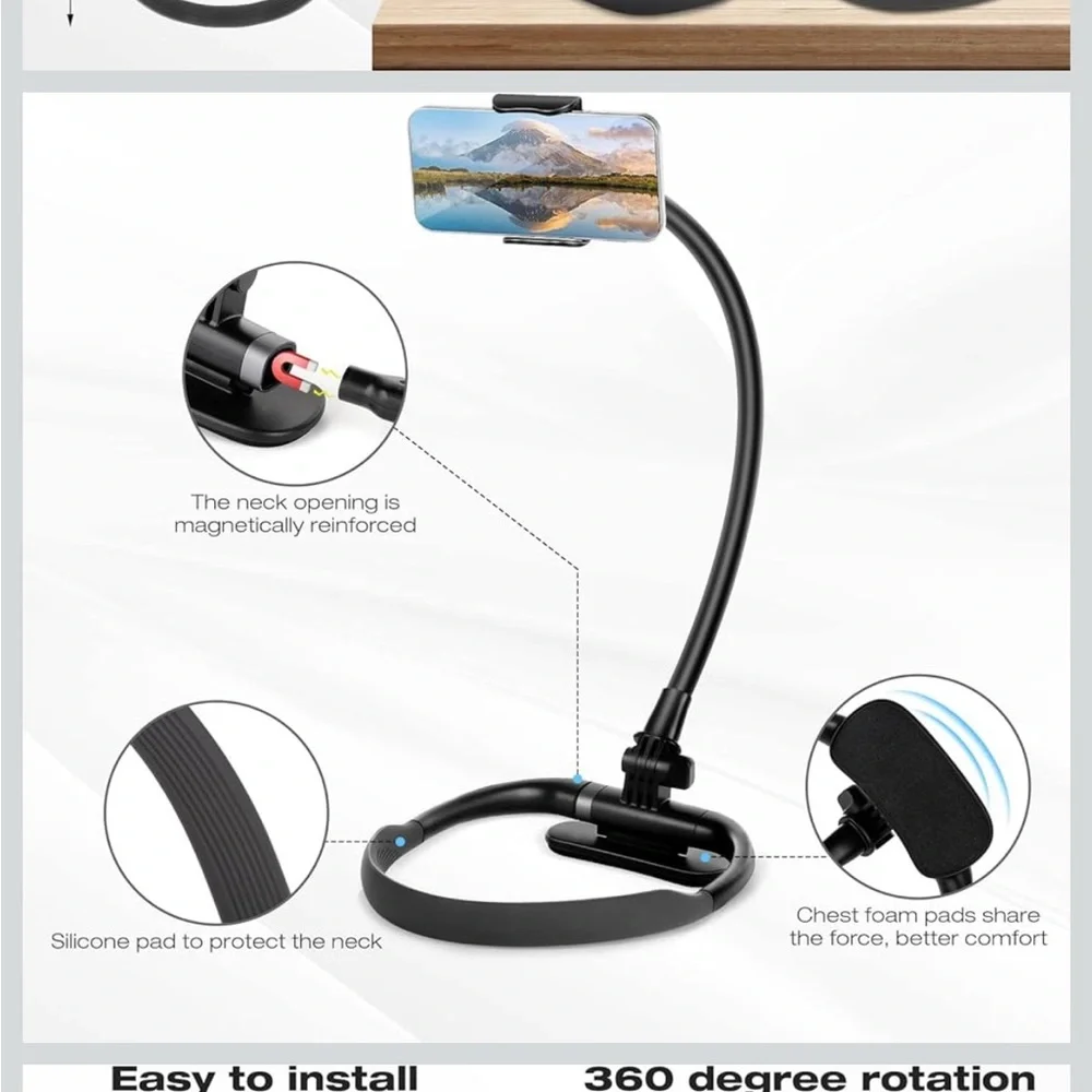 New in box Hand free Black Flexible Phone Holder